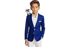 Black n Bianco Boys' Golden Age Slim Fit Blazer Jacket with Brass Buttons Presented by The Black Ring Pirates