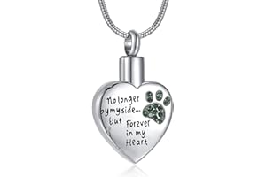 RIMZVIUX Cremation Jewelry for Ashes for Dog Cat Waterproof Pet Memorial Urn Pendant Necklace for Ashes