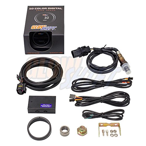 GlowShift 10 Color Digital Wideband Air/Fuel Ratio AFR Gauge Includes