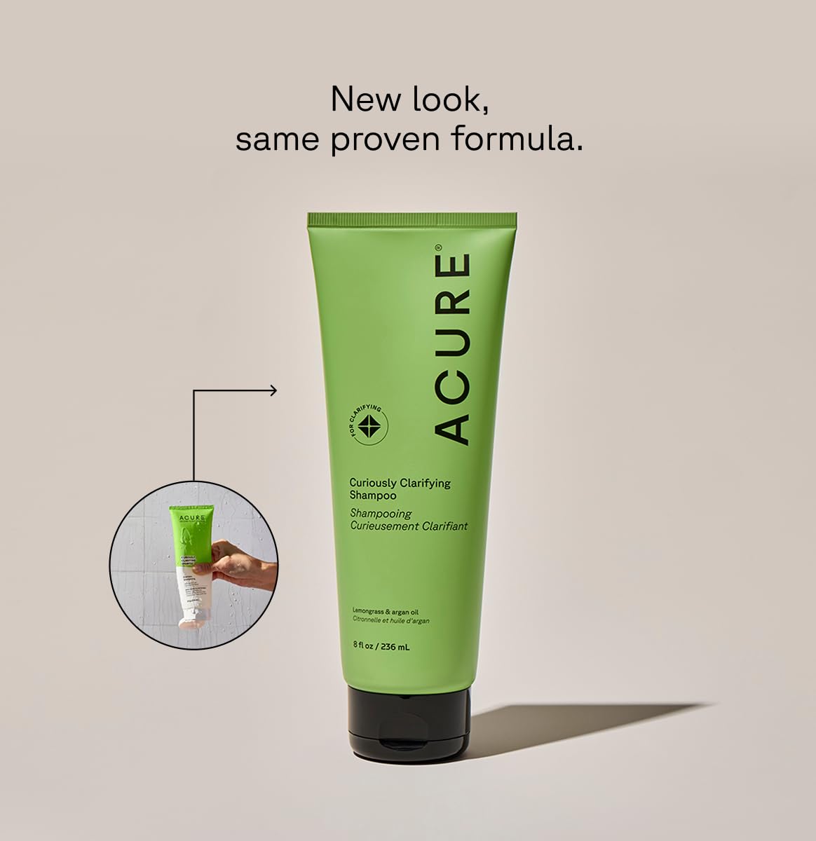 Acure Curiously Clarifying Shampoo - Cleansing & Clarifying Shampoo for Women & Men, Scalp Detox for Product Buildup, Deep Clean for Oily Hair, Detoxify, Remove Build Up, Sulfate Free, Vegan - 8 fl oz