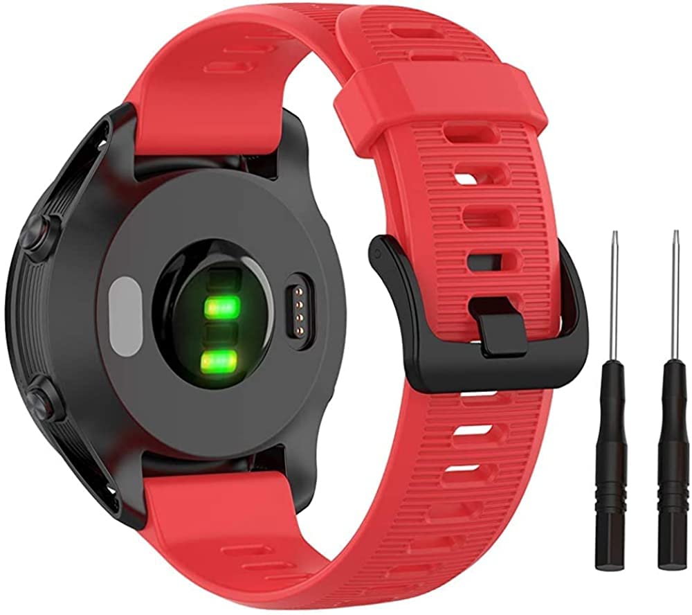 Fleshy Leaf Band for Garmin Forerunner 935/Forerunner 945/Forerunner 745,Compatible with Fenix 5/ Fenix 5plus/ Fenix 6/ Fenix 6 Pro/Approach S60,Soft Silicone 22mm Replacement Bands Strap (Red) — image 1