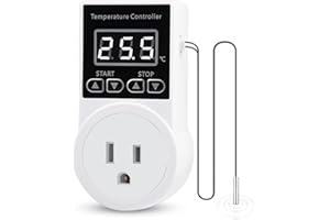 pizarra Digital Thermostat Plug Socket LCD Screen with Waterproof Sensor Probe for Reptile Home US Plug