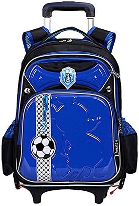 YUB School Bags Children Football Boys and Girls Orthopedic Backpack Wheels Bag