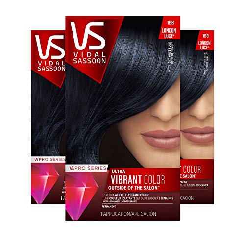 Vidal Sassoon Pro Series Hair Color, Shade 1bb Midnight Muse Blue, 3 Count