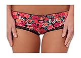 Kensie Womens Maya Micro Floral Lace Trim Nylon Cheeky Boyshort Panty