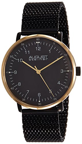 August steiner men s as8091bkg swiss quartz with black …