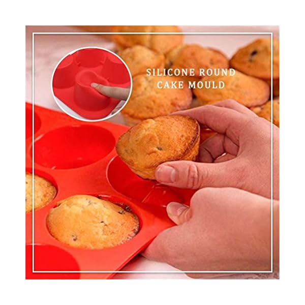 kuou 2 Pack Large Deep Muffin Tray, 12 Cup Silicone Muffins Pan, Non-Stick Cupcake Baking Tin Baking Mould Bakeware…