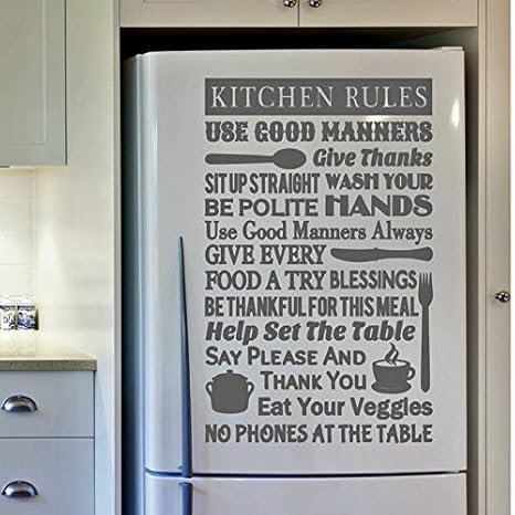 Pegatinas Las normas de la cocina para frigorifico, neveras ...