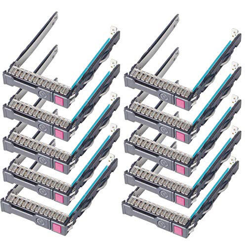 Heretom 651687-001 REV 4.010 2.5" SFF HDD Tray Caddy Sled 651699-001 For HP G9 Gen9 DL380p DL380e DL360p DL360e DL385 DL388 DL380 DL160 DL580 ML350e ML310e SL250s - with Chips & Screws