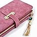 Jastore® Women Ladies Elegant Long PU Leather Card Holder Purse Clutch Wallets (Wine Red)