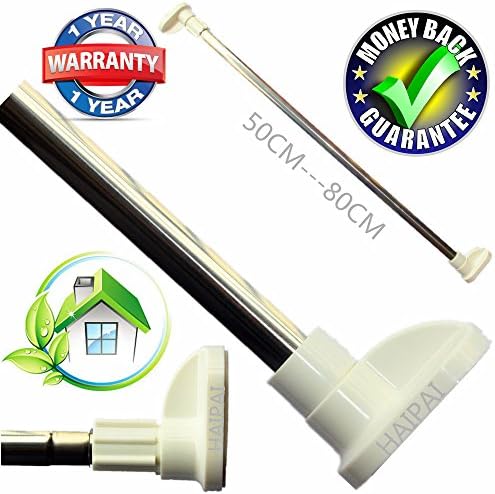 Shower Curtain Rods Extendable Telescopic Poles Rails Towel Wardrobe Stainless Steel Racks bars Tension Improved Version Anti Rust By HAIPAIHOME (50CM--80CM)