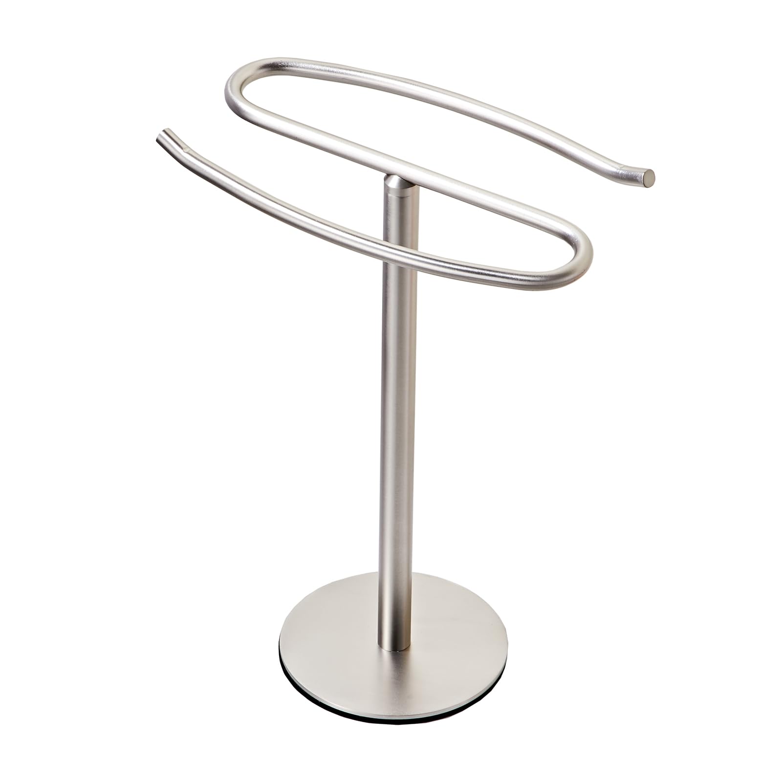 Photo 1 of Brushed Nickel Hand Towel Holder Stand, Free-Standing Towel Rack, SUS304 Stainless Steel Towel Bar Rack Stand