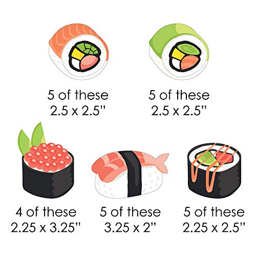 Let's Roll - Sushi - Paper Straw Decor - Japanese Party Striped Decorative Straws - Set of 24 - //coolthings.us