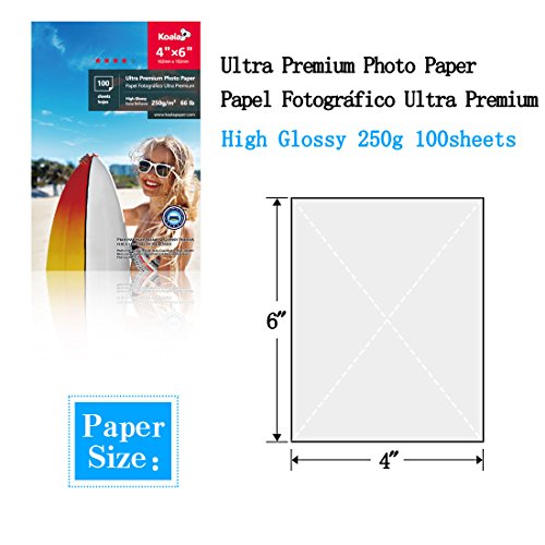 Koala Advanced High Glossy Photo Paper With Imported Raw Material 4x6 inch 100 Sheets, For Canon Hp Epson Inkjet Printer