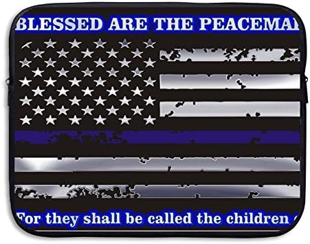 FSKDOM Laptop Sleeve Computer Ultrabook Case Thin Blue Line USA American Flag Neoprene Laptop Case For All Computer Ultrabook/Lenovo Dell/MacBook Pro Etc For 13 Inch And 15 Inch