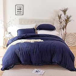 Smoofy Navy Blue Comforter Set Twin Size, Boho