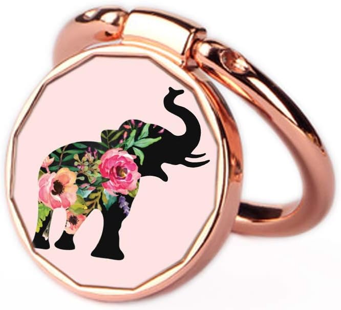 Phone Ring Holder Stand Rose Gold Oddss Cute Elephant Universal Thin Finger Ring Grip 360° 180°Flip Ring Stand Grip Mount Compatible for Smartphones