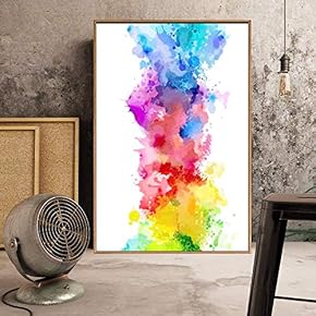 Floating Framed Canvas Wall Art for Living Room, Bedroom Splash Ink Canvas Prints for Home Decoration Ready to Hang - 16x24 inches