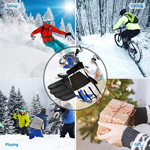 Winter Ski & Snowboard Gloves Waterproof, Touchscreen & Breathable Snow Gloves for Skiing, Snowboarding, Shoveling, Motorcycle, Racing, Fits Both Mens & Womens