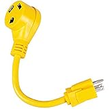 Epicord RV Power Cord Dogbone Adapter,Innovative 180 Degree Curved Design-15 Amp Male to 30 Amp Female,12'' 12AWG/3Cord