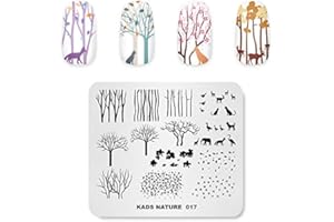 Rolabling Nail Stamping Plate Nature Fox Cute Stamp Plate for Nail Art Stamping Image Template Manicure Stencil DIY Tools (NA017)