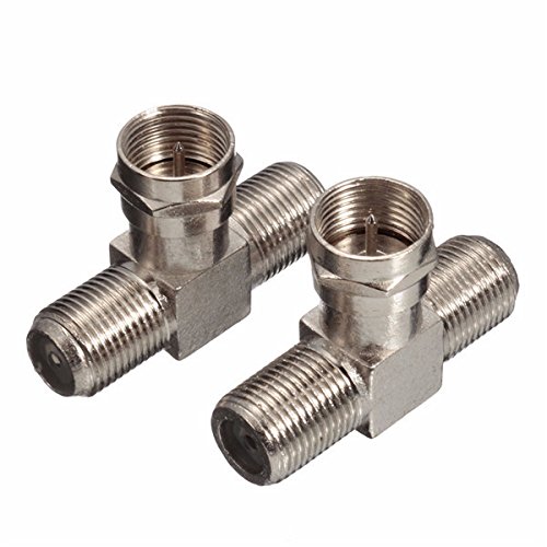 ILS - 2 x F-Type 2 Way Splitter Combiner TV Virgin Cable Adapter Sky Satellite Freeview