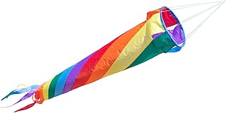 CIM Windsack - Windturbine 90 Rainbow - UV-beständig und wetterfest - Ø20cm, Länge: 90cm - inkl. Kugellagerwirbelclip