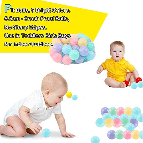 Lovewe Polka-dot 3-in-1 Folding Children's Play Tent, Tunnel, Ball Pit And Play House, Outdoor Gamehouse Toy Hut & Ocean Ball Pool with Basketball Hoop (Ball)