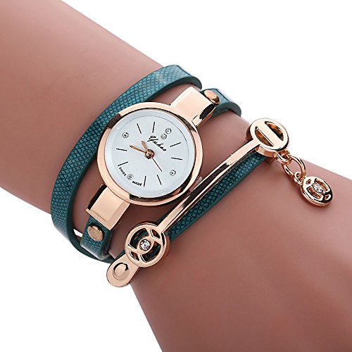 Women's Watch,Fashion Stainless Strap Bracelet Analog Quartz Ladies Watch with Pendant Axchongery