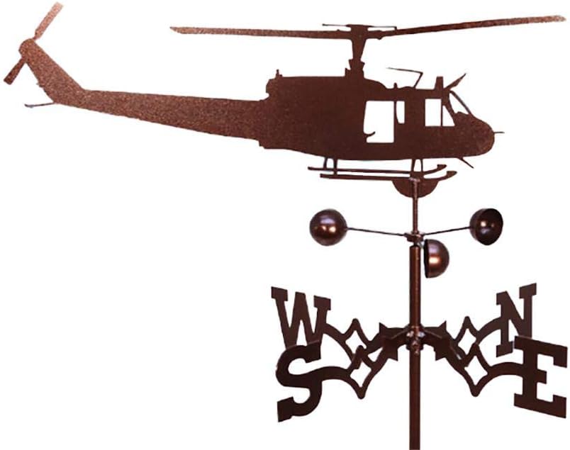 Weathervanes - Boxwizard Stainless Steel Helicopter Weathervane, 50 * 35CM Durable Retro Garden Stake Weather Vane Professional Measuring Tools for Farm