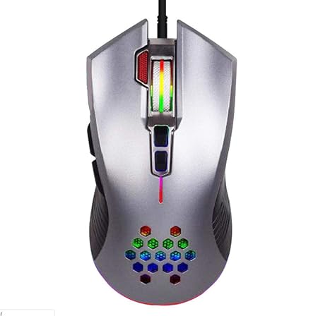 ERKEJI Maus Metall-leuchtende Spiel Maus Makro Maus USB-Maus kompatibel ergonomische