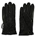 Ladies Winter 3M Thinsulate Soft Genuine Leather Wrist Snap Gloves Black Large