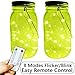 Solar Mason Jar Fireflies Jar Lights, 2-Pack Large Size Clear Mason Jar Build-in 20 LEDs Yellow-Green Fluorescence Fairy Firefly Led String Lights, Remote 8 Modes Flicker/Twinkle Lamp