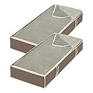 Whitmor Jumbo Underbed Bags - Zippered Storage Organizer - Java (Set of 2)