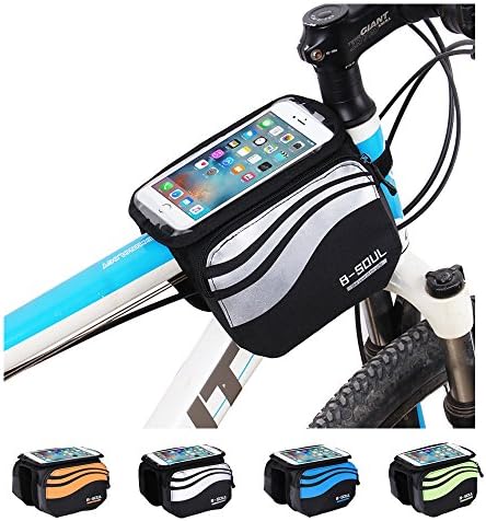 Bike Frame Bag LECCER(Azaker) Double Pouch Front Tube Bag with 3 in 1 Design Super Light Cycling Bike Front Bag Pannier Double Pouch for up to 5.7 inch Cellphone Phone