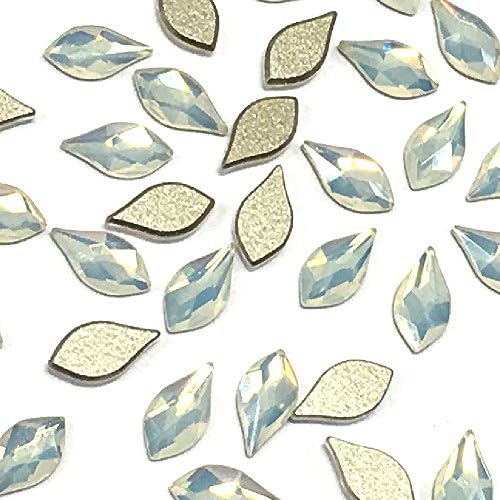 WHITE OPAL (234) Swarovski Crystal 2205 Flame 7.5mm Flatbacks No-Hotfix nail art Rhinestones 8 pcs