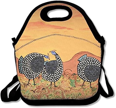 CUAJHa Game Bird Guinea Fowl Painting Lunch Tote Bag Bags Awesome Lunch Handbag Lunchbox Box For School Work Outdoor