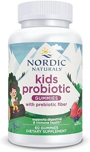 Nordic Naturals Kids Nordic Flora Probiotic Gummies, 1.5B CFU - 60 Count | Supports digestive & immune health. 1.5B CFU probi