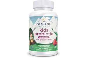 Nordic Naturals Kids Nordic Flora Probiotic Gummies, Merry Berry Punch - 60 Gummies - 1.5 Billion CFU & Prebiotic Fiber - Non-GMO, Vegan - 30 Servings