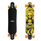 ENKEEO 41 Inch Drop-Through Longboard Skateboard Complete for Carving Downhill Cruising Freestyle Riding