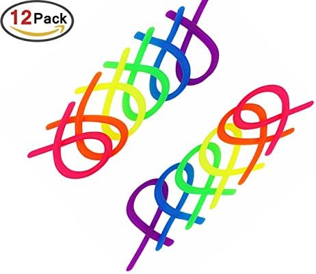 GoldFlower 12 Pack Colorful of Stretchy String Fidget/Sensory Fidget Stretch Toys Helps Reduce Fidgeting Due to Stress and Anxiety for ADHD,ADD, Autism(6 Colors) Kid Safe Design