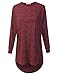 JJ Perfection Women's Marled 3/4 Sleeve High Low Oversized Crewneck Sweater