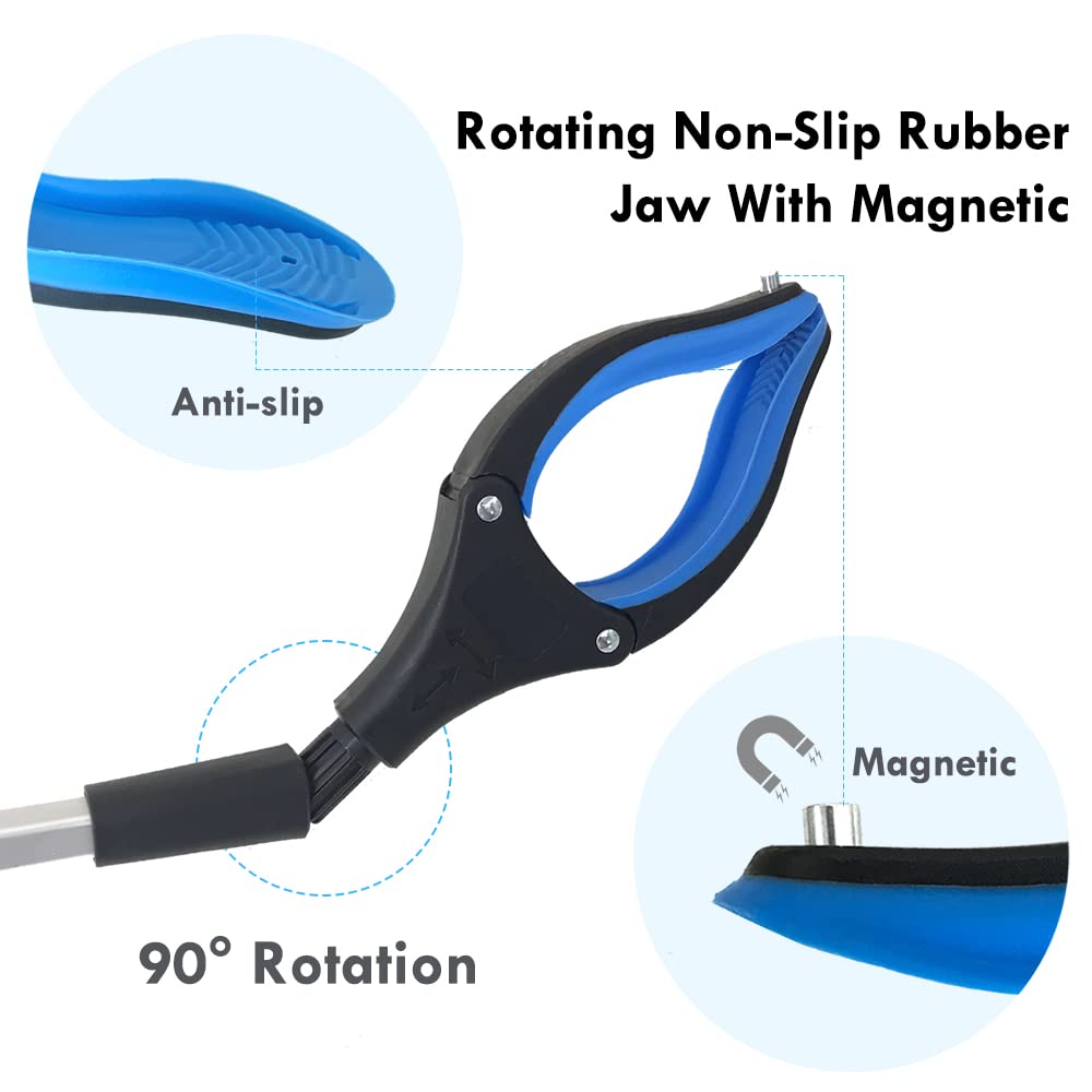 2-Pack Grabber for Elderly, 33 Inch Long Picker Upper Grabber for Elderly, Arm Extender Grabber, Foldable Pick Up Grabber Stick, Trash Pickers, Trash Picker Upper, Grab It Reaching Tool