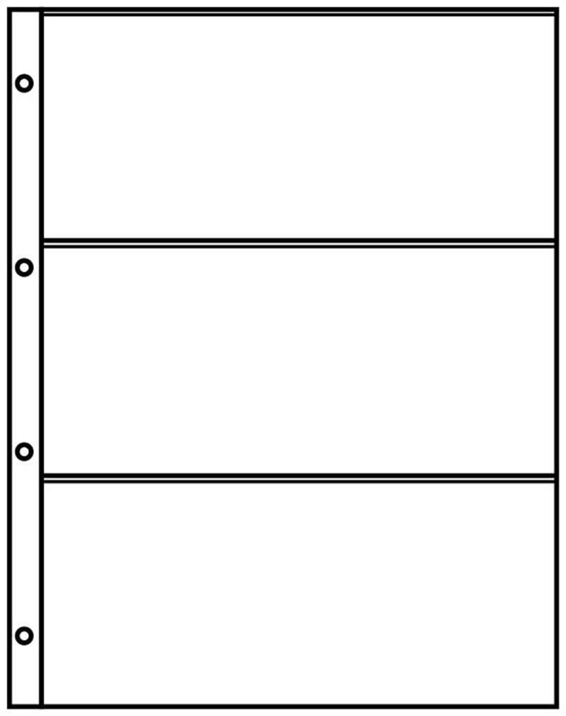 Lindner 8813 Klarsichthüllen mit 3 Taschen inkl. 10 schwarze Zwischenblätter