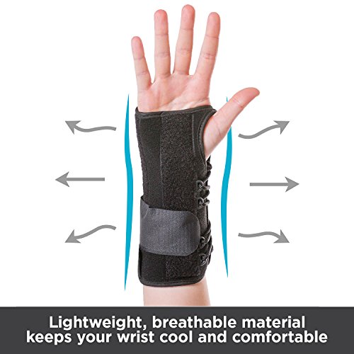 BraceAbility Lace up Wrist Immobilizer Cockup Splint for Carpal
