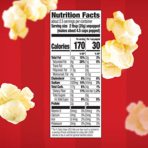 ORVILLE REDENBACHER’S BUTTER POPCORN, 3.29 OUNCE CLASSIC BAG