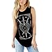 Tulucky Womens Small Arcana sword Tarot Tank Tops Sleeveless Curve Bottom Shirts(black,M)