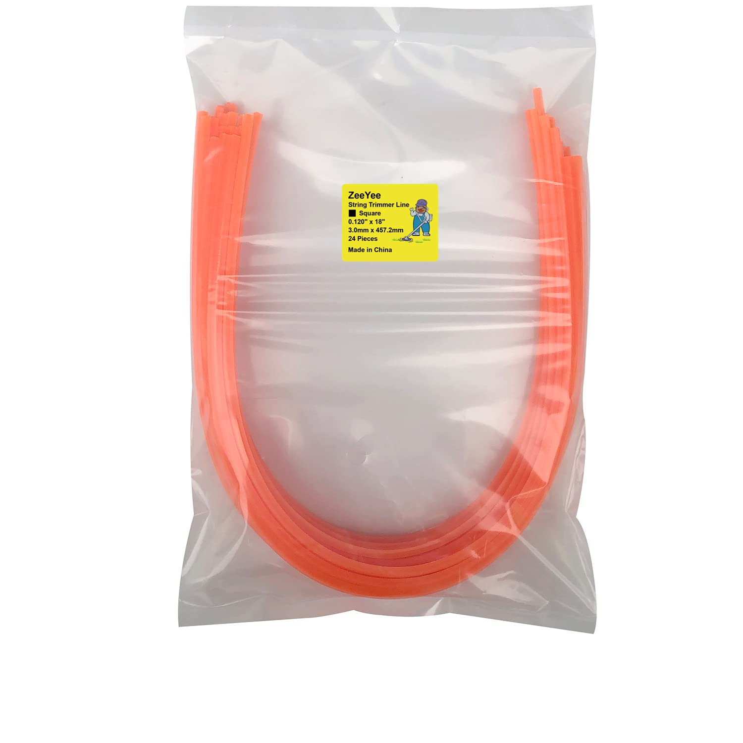 ZeeYee 24 Pieces Pre-Cut Square 3mm by 45.7cm Length String Trimmer Line