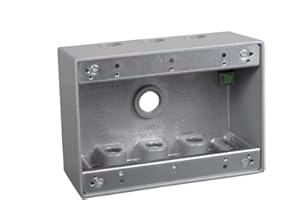 TayMac TB750S 3-Gang Weatherproof Box with Seven 1/2 in. Outlets, Gray