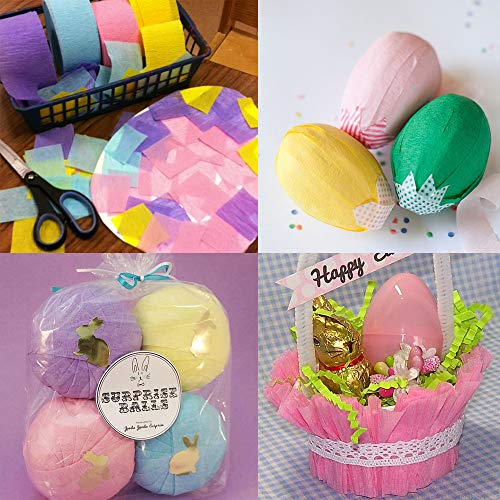 Supla 66 Pack Easter Party Decor Kit Hanging Easter Decorations Party Backdrop Crepe Paper Decorative Streamers Pink Yellow Purple Green Balloons for Easter Kid Party Baby Showers Classroom Decor - Thumbnail 2